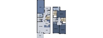 A floor plan of a house with three bedrooms, a living room, a dining area, a kitchen, a porch, a garage, and a utility space.