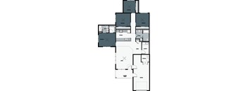 A floor plan of an apartment with various rooms labeled.