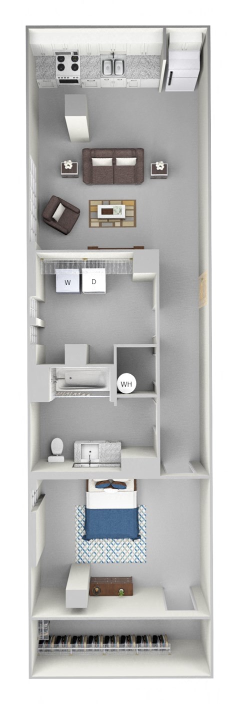 parcels A1 Floor Plan at Parcels at Concourse, Memphis, 38104