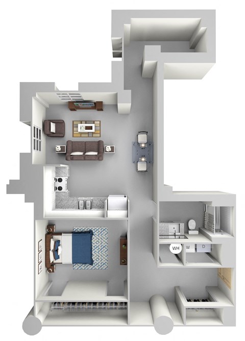 parcels A7 Floor Plan at Parcels at Concourse, Memphis, TN, 38104