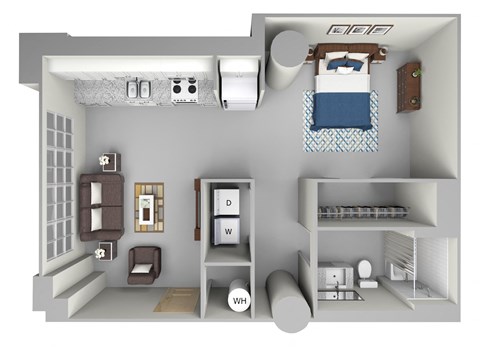 parcels S7  Floor Plan at Parcels at Concourse, Memphis, TN, 38104