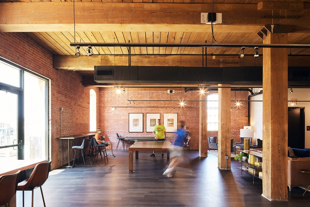 clubroom with ping pong table at The Mill at Prattville, Alabama, 36067