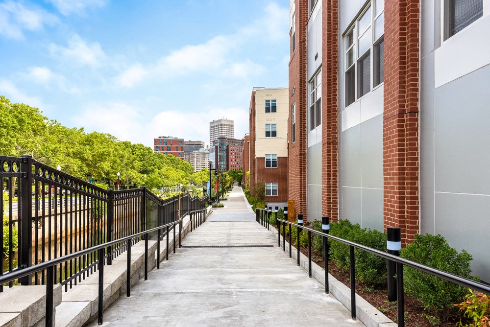 Station row exertior and riverwalk