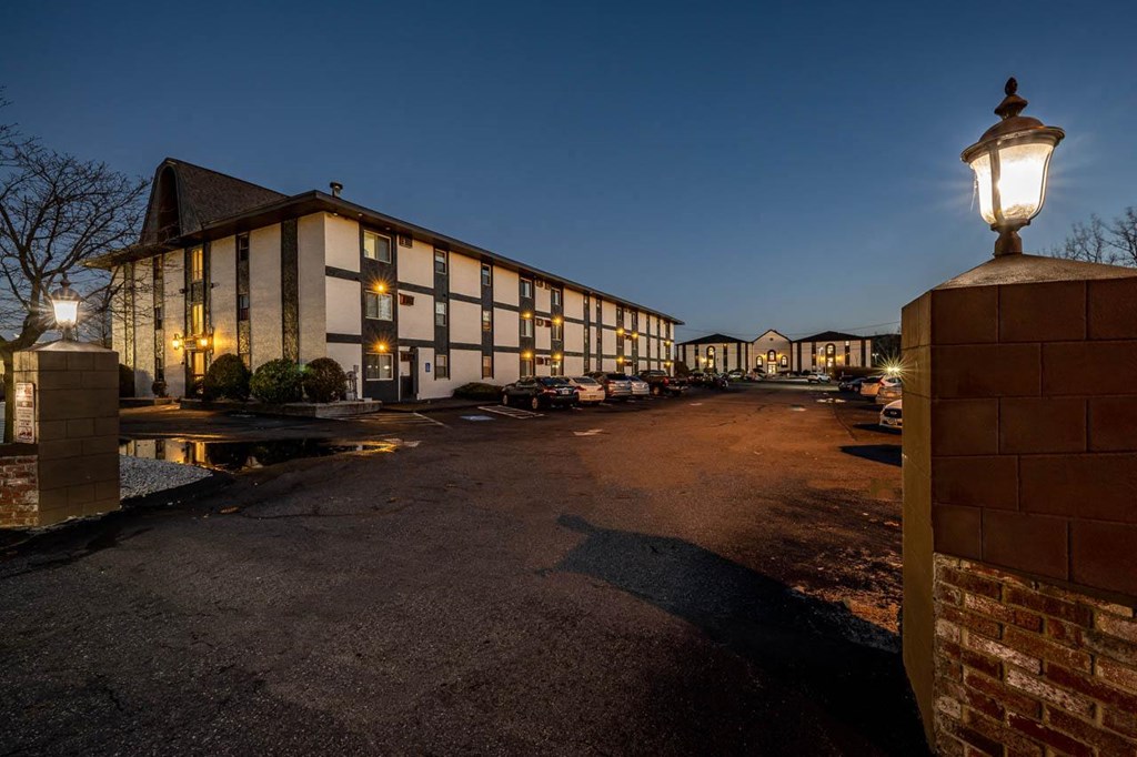 Kent Apartments Exterior at night