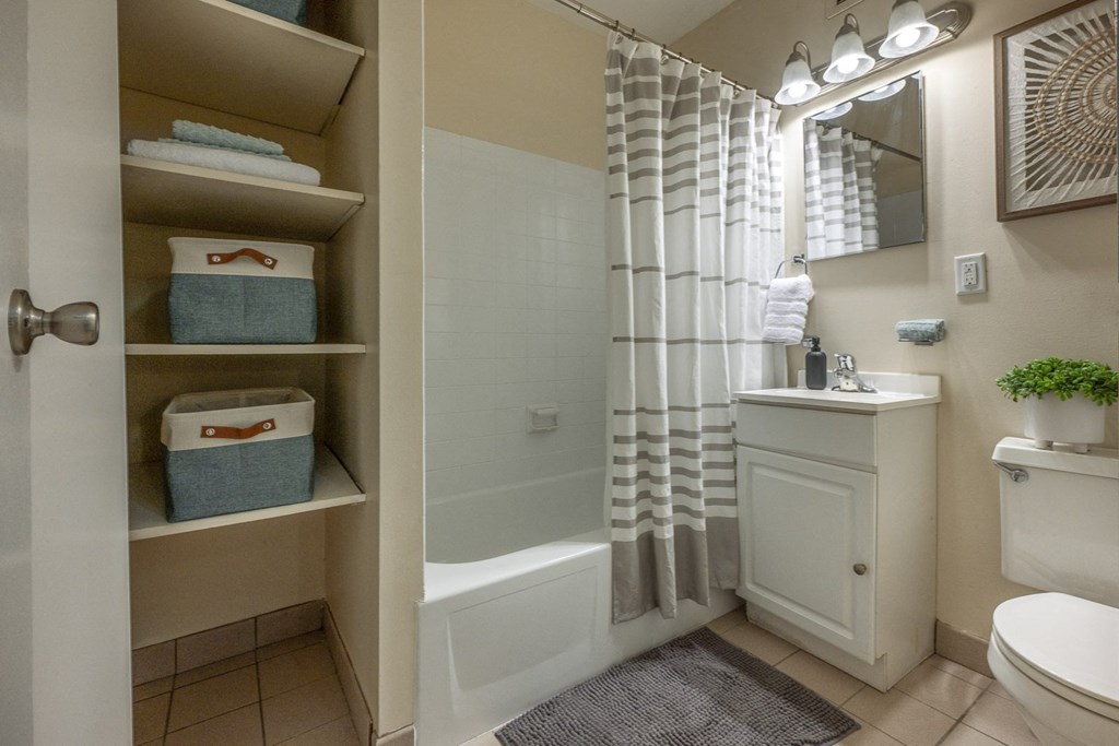 the atherton model apartment bathroom