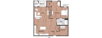 1 Bedroom 1 Bathroom Deluxe Sto Floor Plan