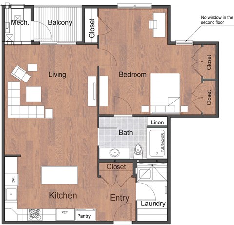 1 Bedroom 1 Bathroom Deluxe Luxury Sto Floor Plan