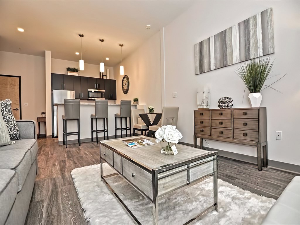 One Mansfiled Model Apartment Living & Dining Space