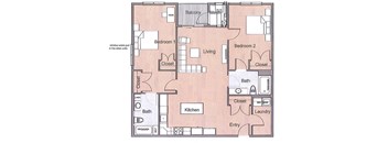 2 Bedroom 2 Bathroom Sto Floor Plan
