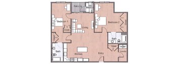 2 Bedtroom Deluxe Sto Floor Plan