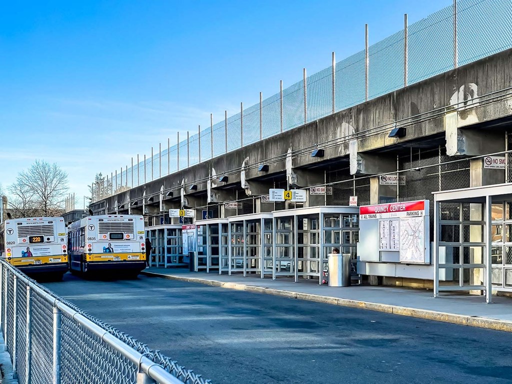 Munroe Place bus and train station next door