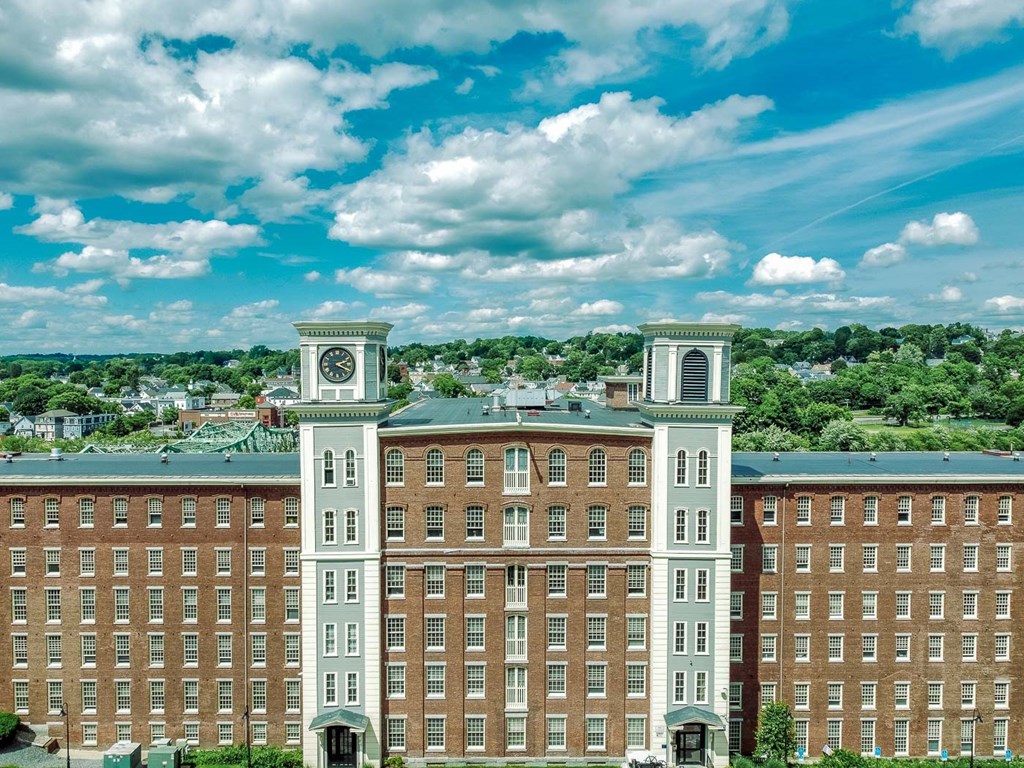 Mass Mills Apartments in Lowell Clock Tower