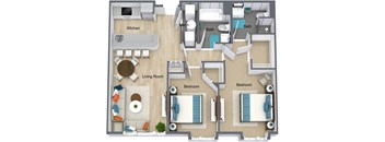 Two bed two bath floor plan
