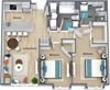 Two bed two bath floor plan