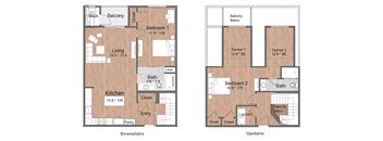 2 Bedroom 2 Bath Townhouse Sto Floor Plan