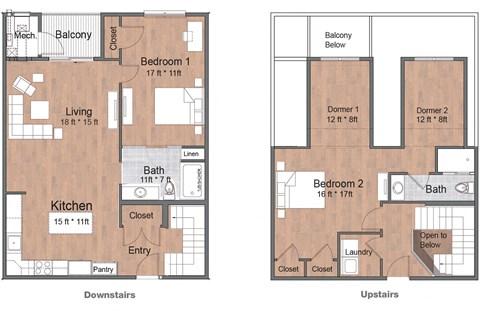 2 Bedroom 2 Bath Townhouse Sto Floor Plan