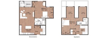 Two Bedroom Two Bath Townhouse Luxury Upstairs and Downstairs