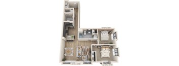 a 2 bed 1.5 bathroom floor plan image