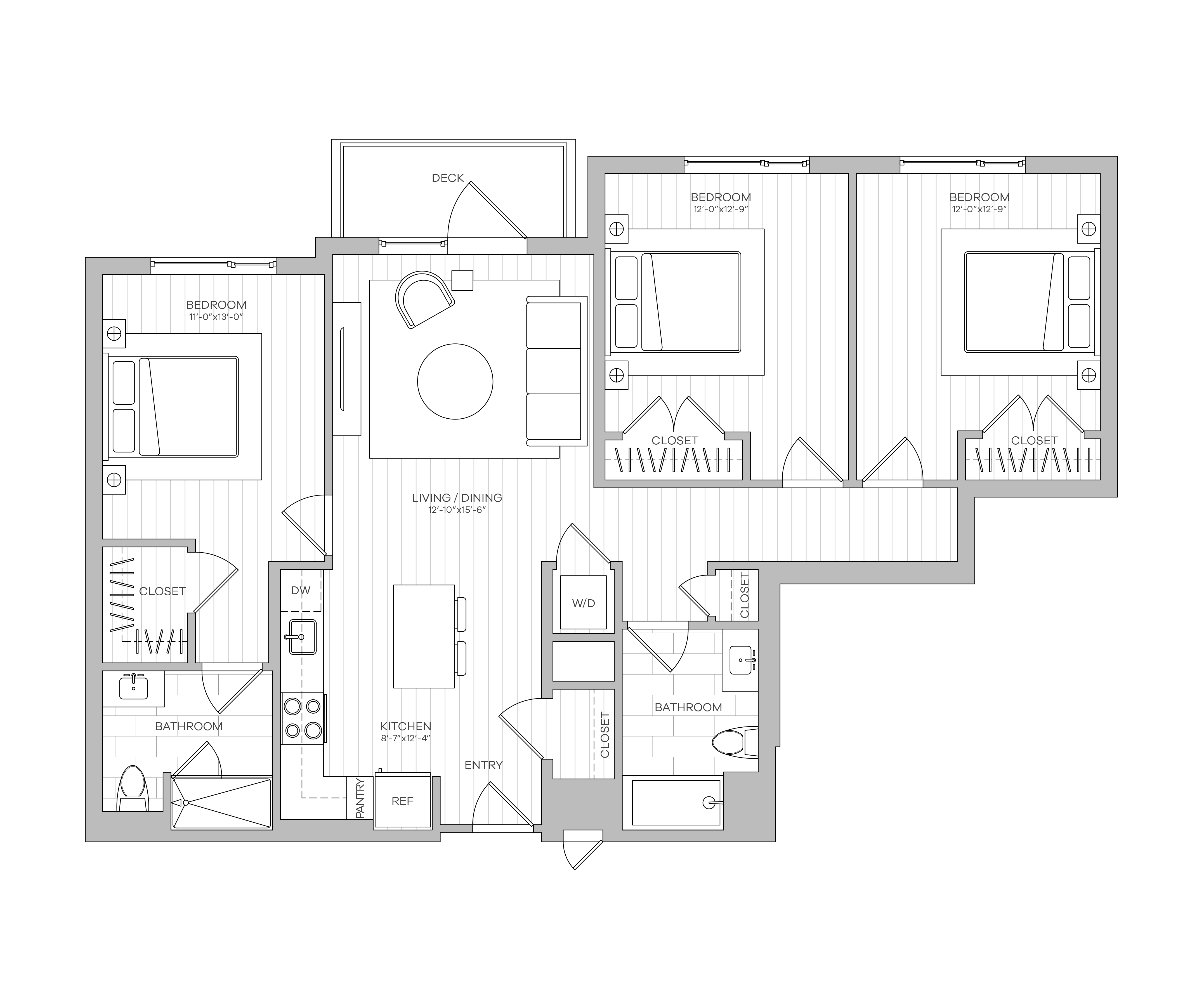 A floor plan of a house with a central courtyard and surrounding rooms.