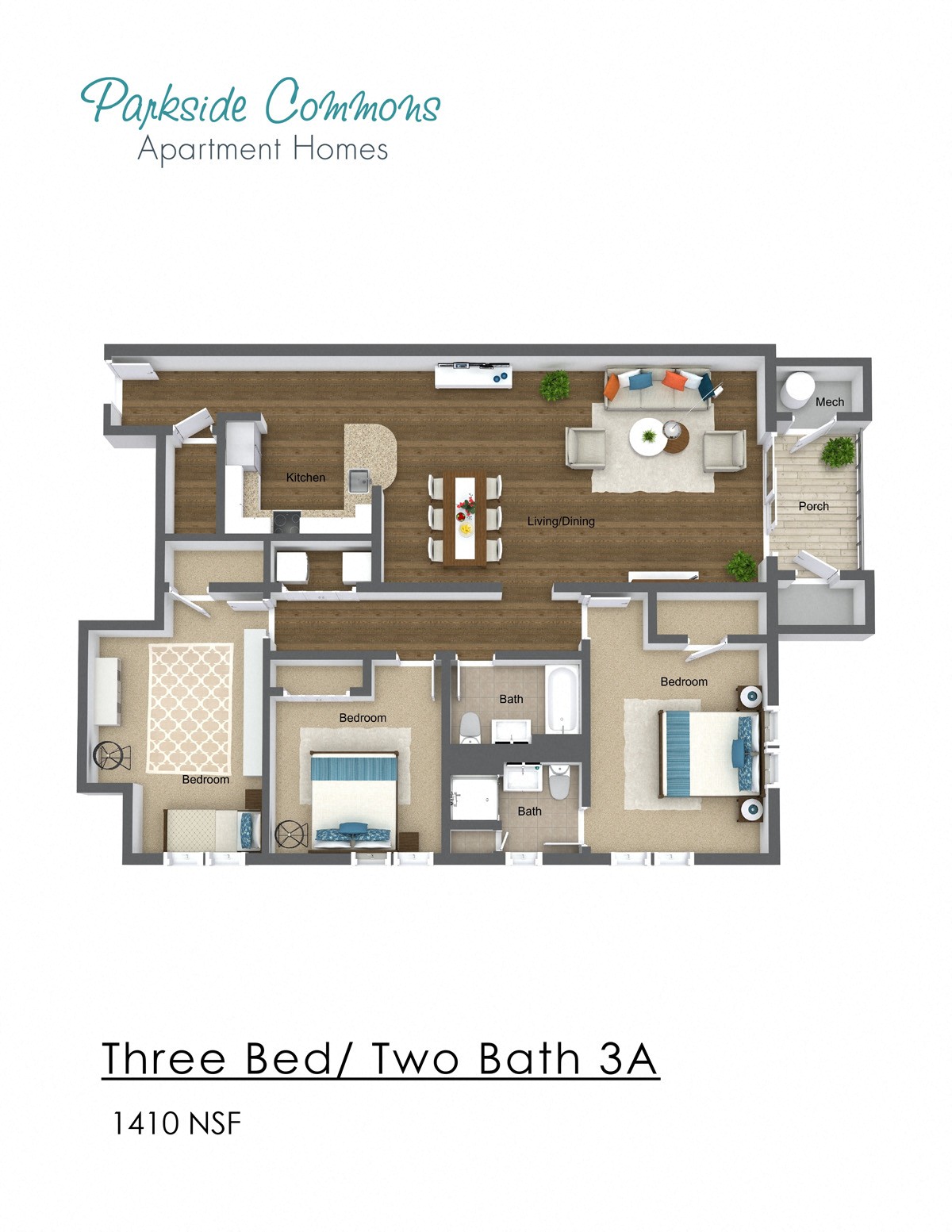 1410 SQ FT 3 X 2 BA