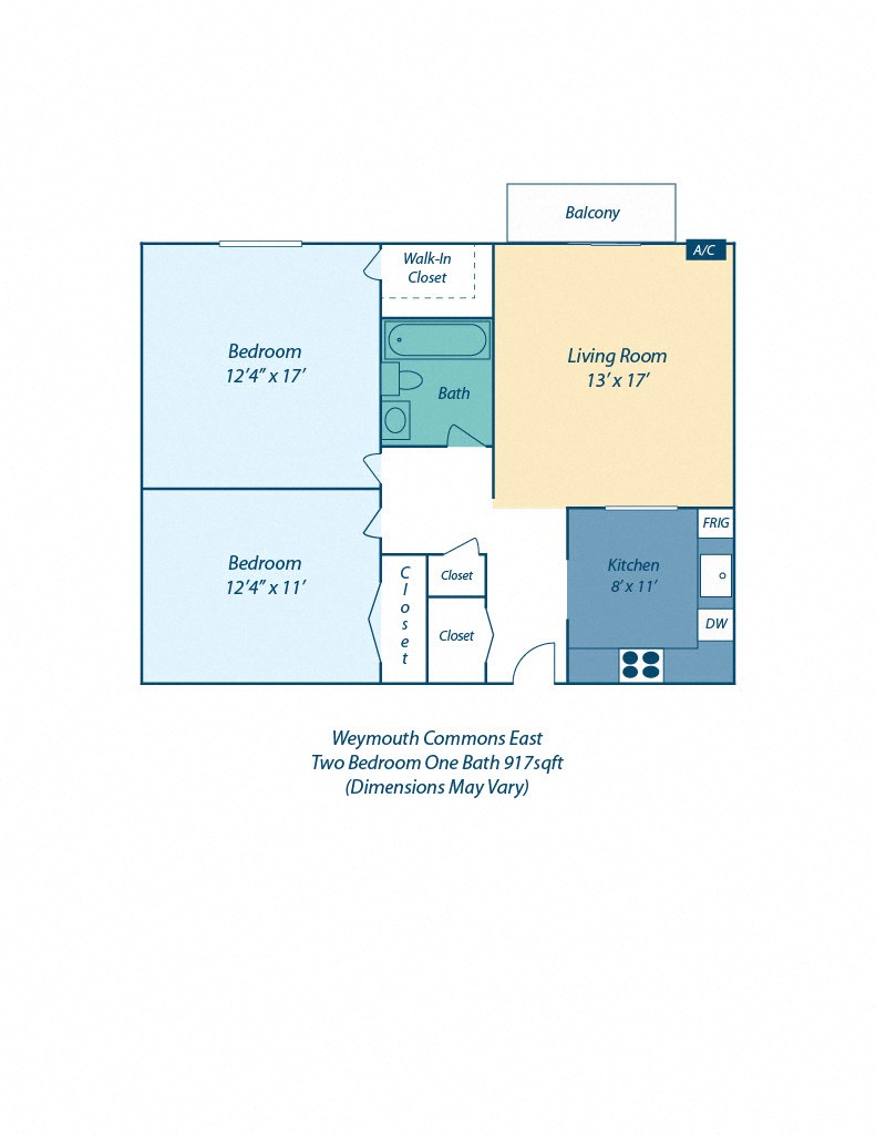 a floor plan of a bedroom apartment with a bedroom and a living room