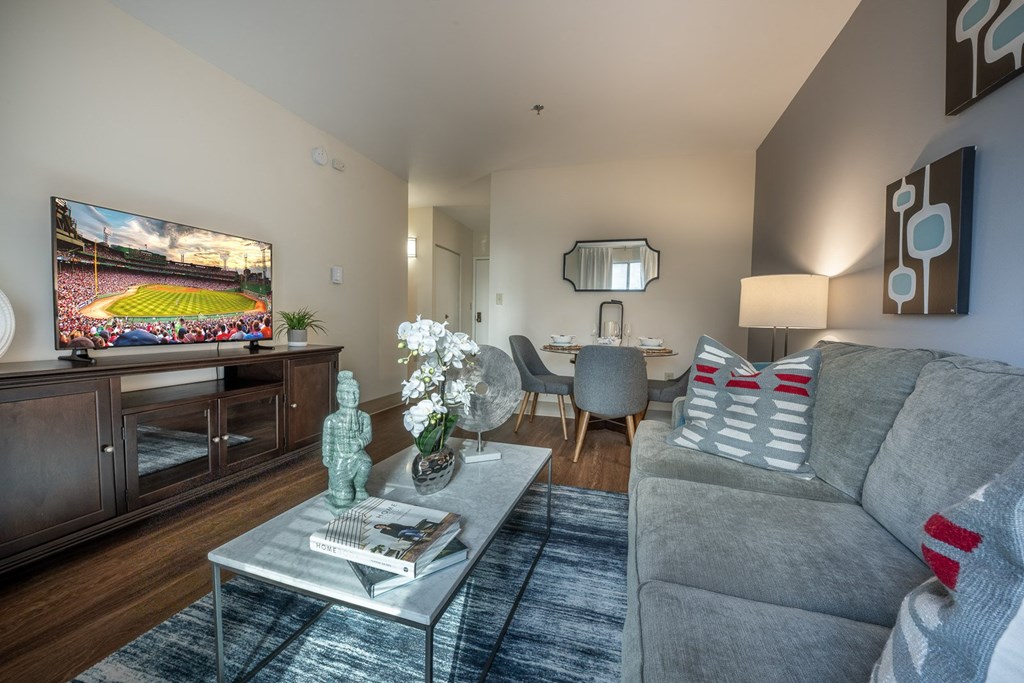 The atherton model apartment common space