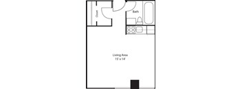 Studio apartment floor plan image