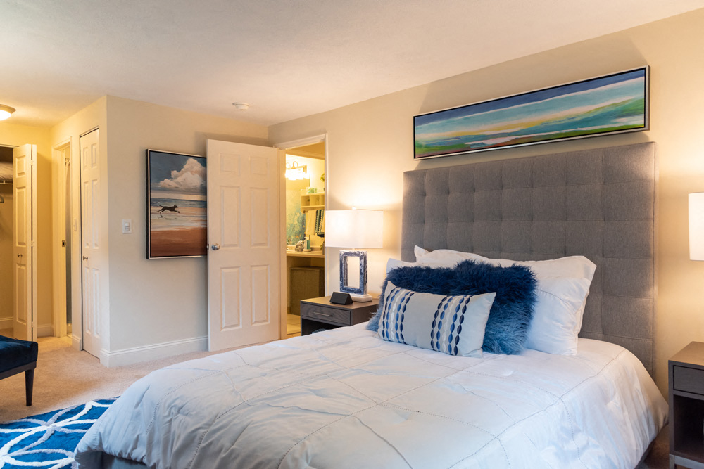 Bedroom Set and Queen Sized Bed at Beverly Commons New Model Apartment