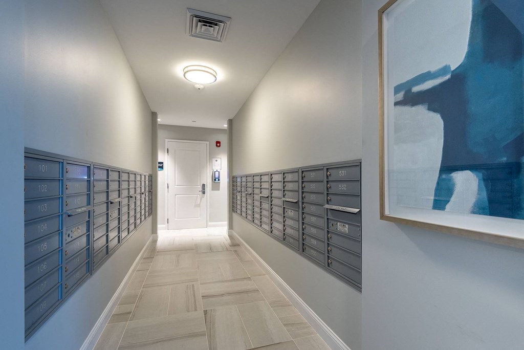 View of the mail area at One Wall St