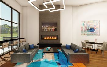 Fireplace Lounge at Union 346 Apartments, Somerville