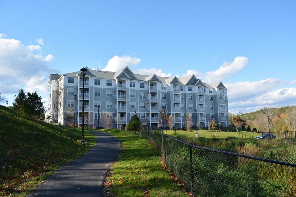 Heights amesbury exterior and walking path