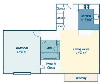 One bedroom floor plan faxon commons