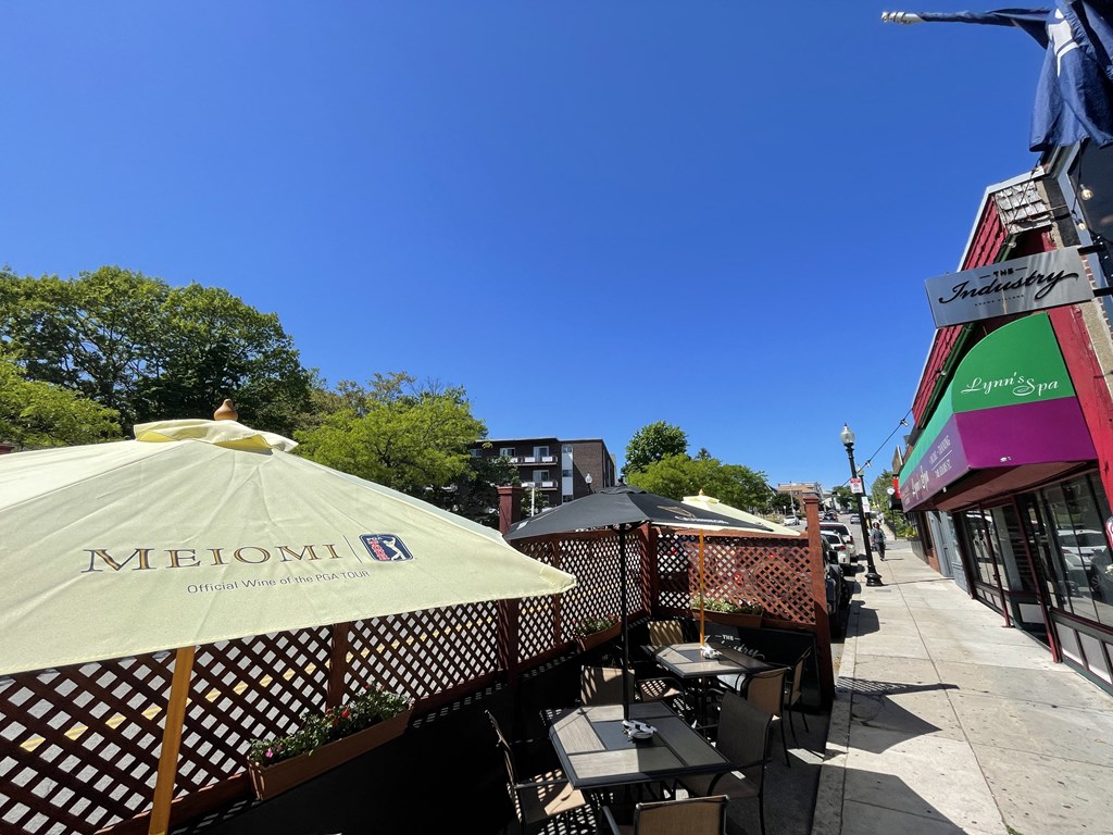 Outdoor patio at Industry Restaurant