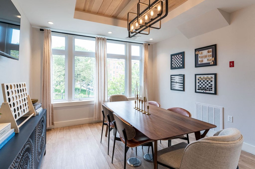 Community room with table and chairs