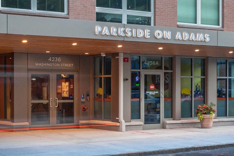 Exterior View of Parkside on Adams Roslindale MA Apartments