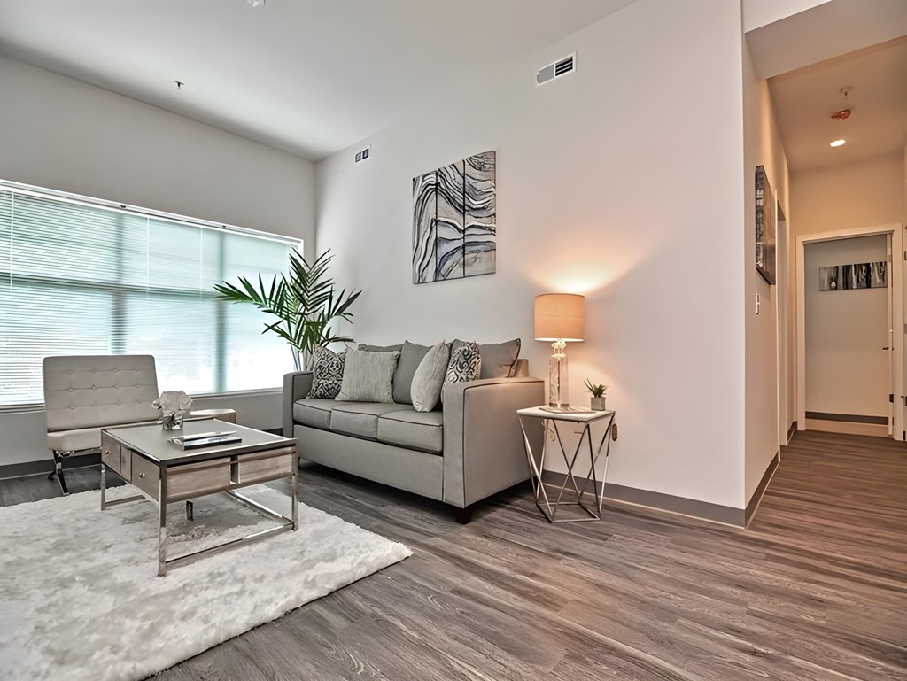 One Mansfield Living & Dining Space with Large Windows
