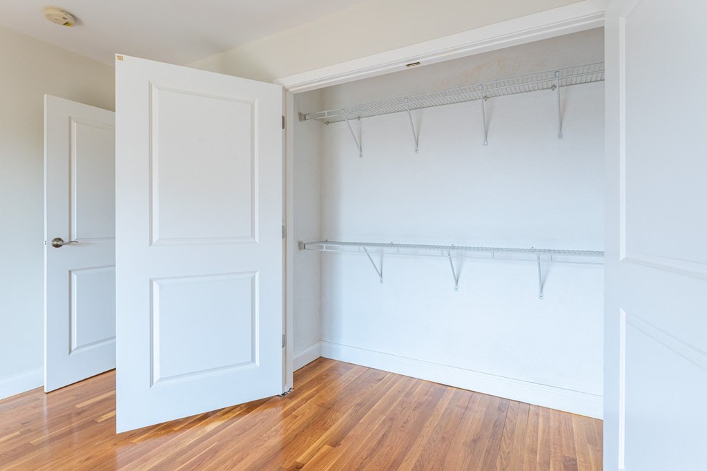 Large closet with shelving at quincy commons