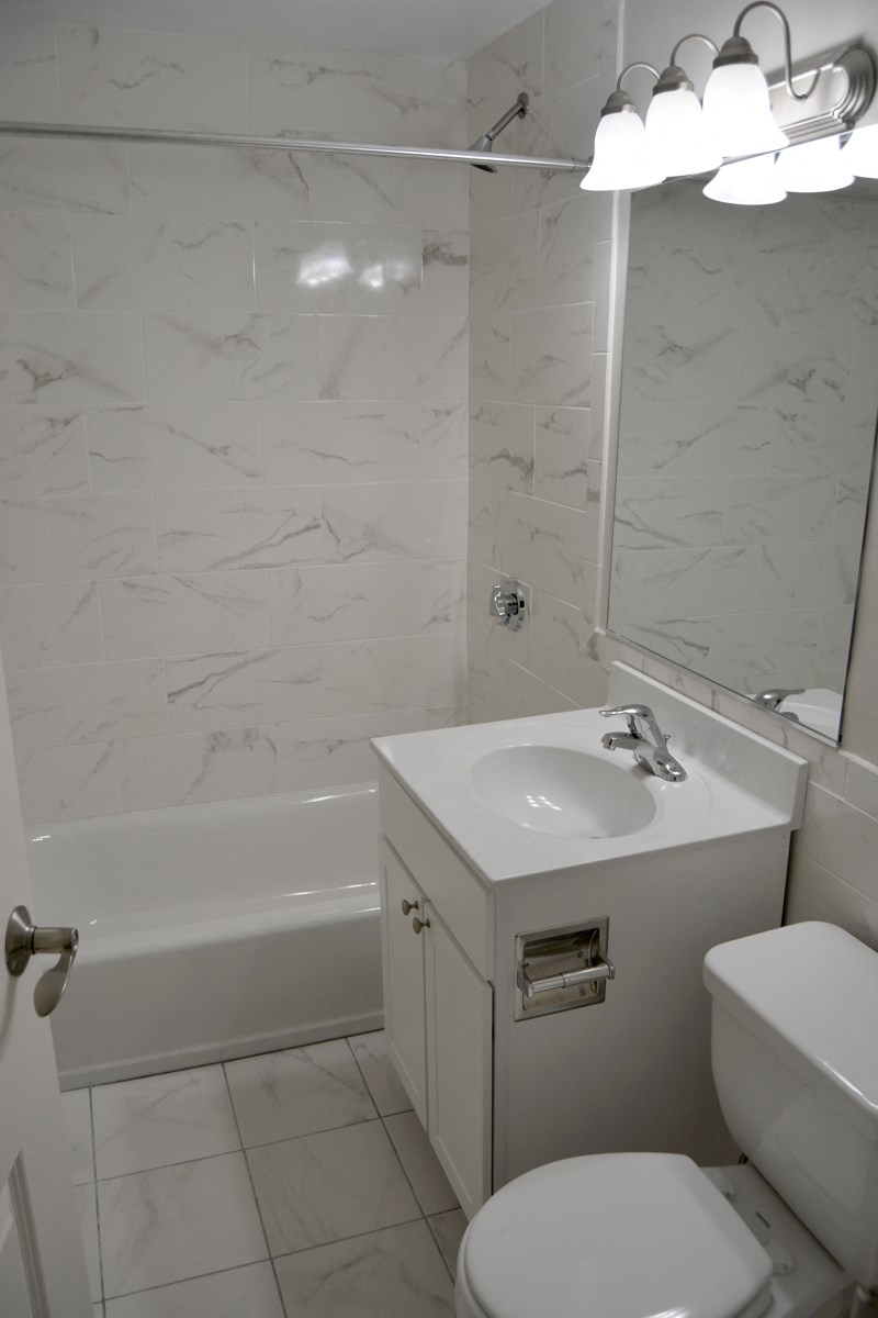 Renovated Bathroom Quincy Commons Apartments