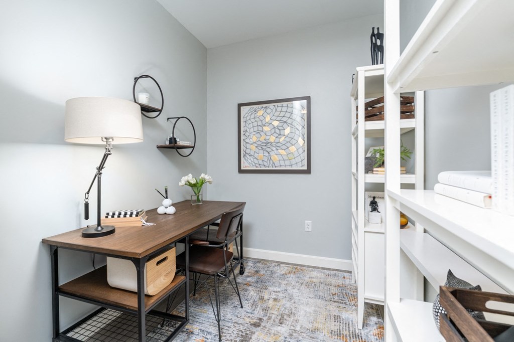 model apartment with den space and office