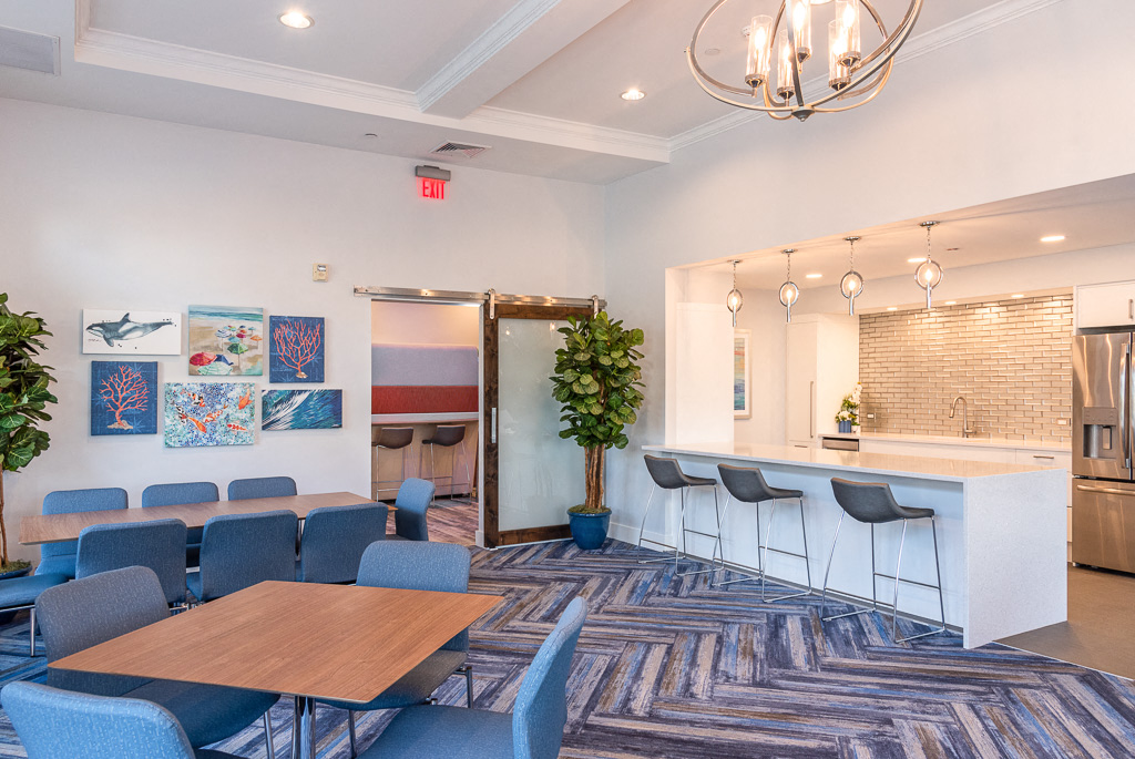 New resident lounge, kitchen at the Commons