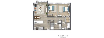 Station Square Apartments in Mansfield Two Bedroom Two Bathroom