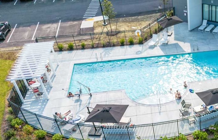 The Curtis Clubhouse, pool, fire pit, grills and more