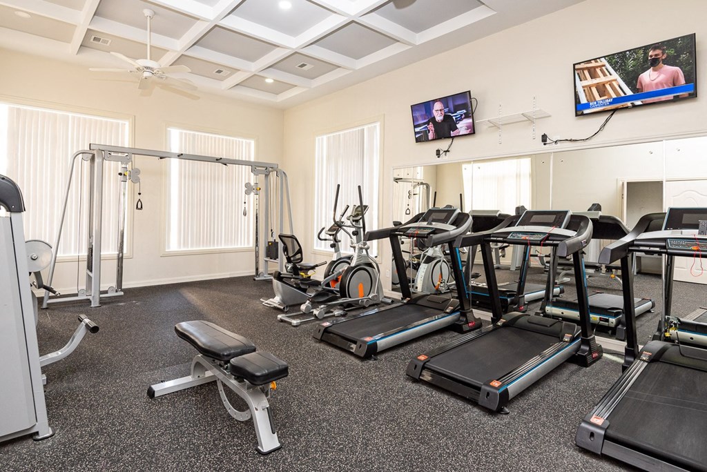 Other view of the fitness room with treadmills