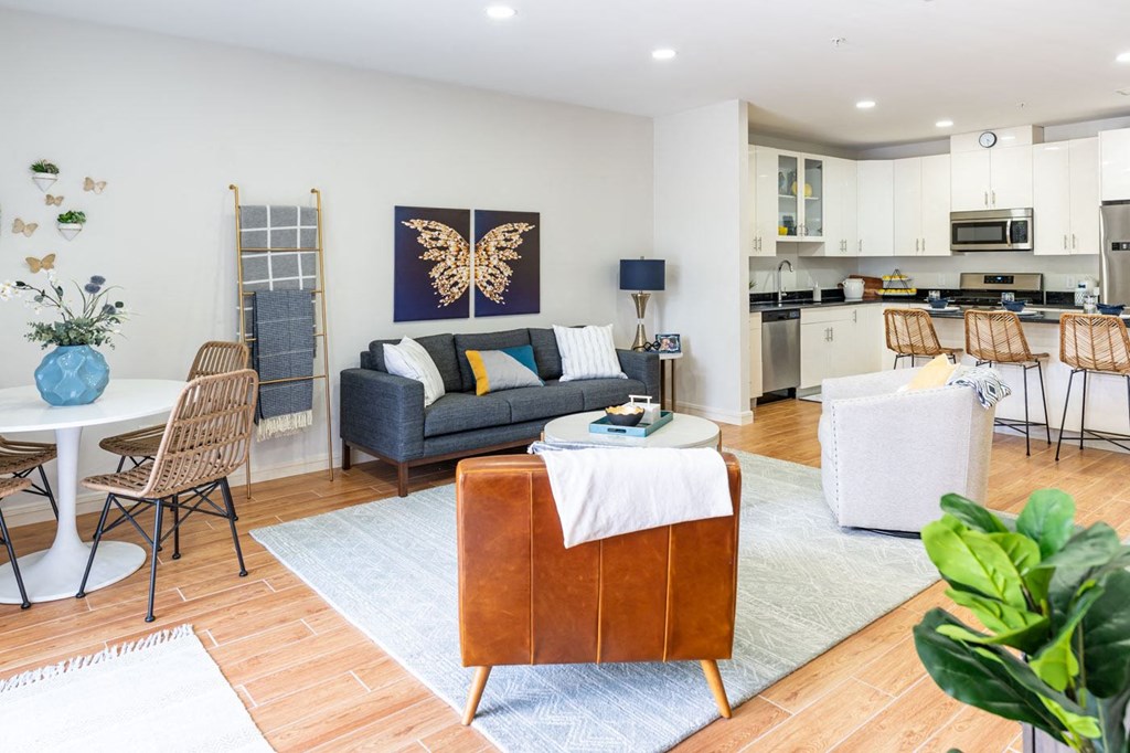 spacious living room and open concept kitchen at the sto in stoughton