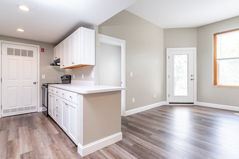 Open kitchen and living room