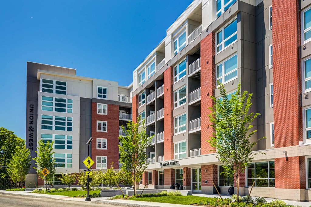 Union and west in walple exterior with spring foliage.