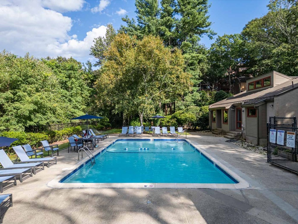 a swimming pool in the backyard of a house with a resort style pool