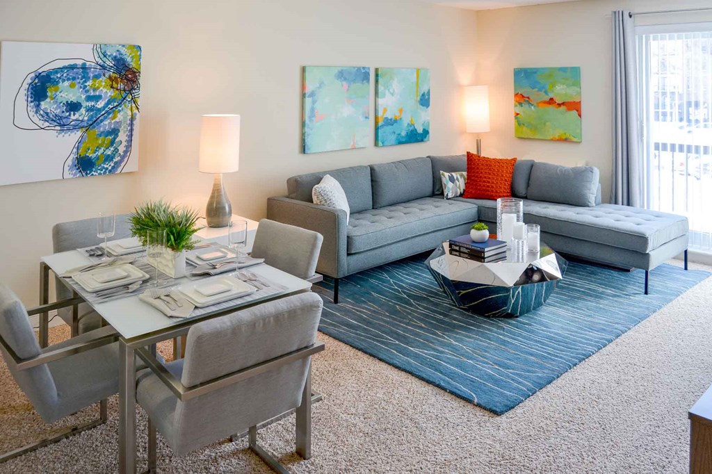 Weymouth Commons Model living room and dining room