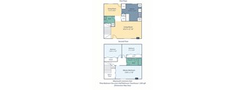 Three bedroom one and a half bathroom floor plan image townhouse