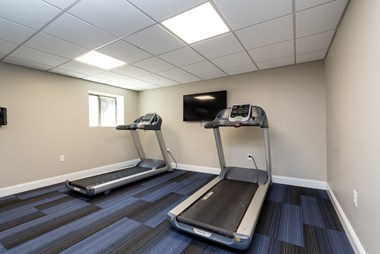 Quincy Commons gym with treadmills and a tv - Photo Gallery 4